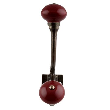Cherry Solid Round Antique Iron Hooks